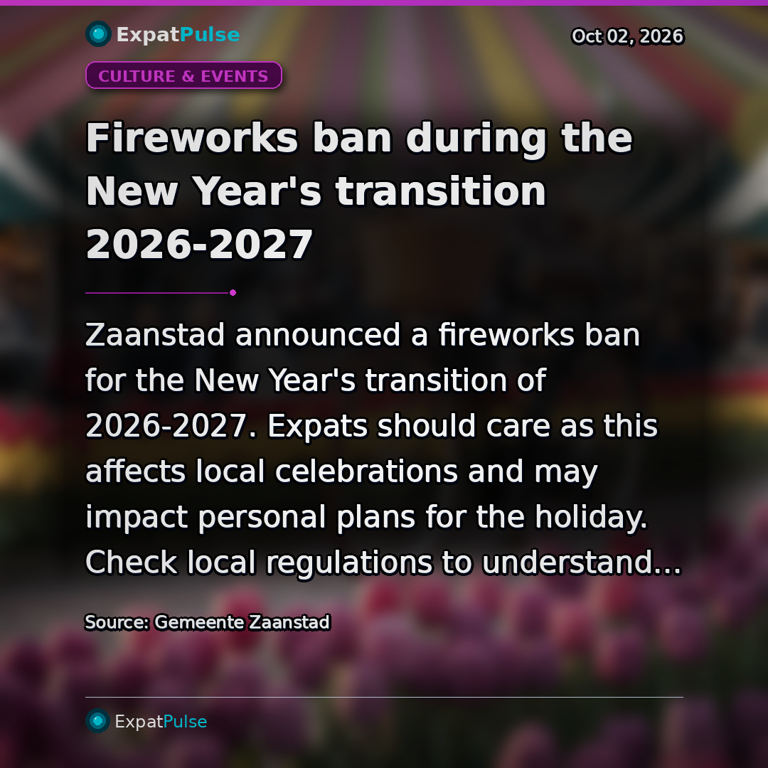Fireworks ban during the New Year's transition 2026-2027