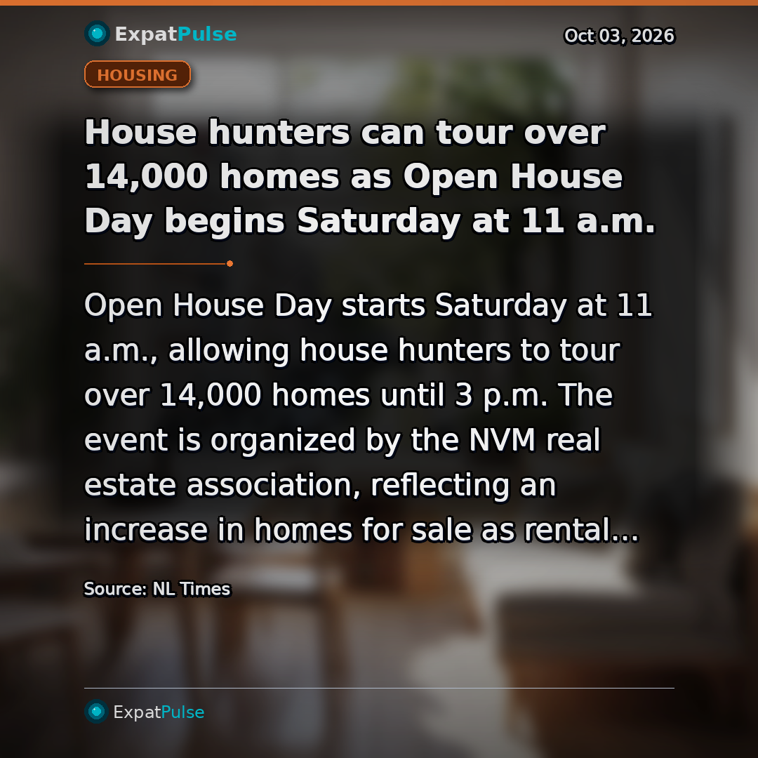 House hunters can tour over 14,000 homes as Open House Day begins Saturday at 11 a.m.