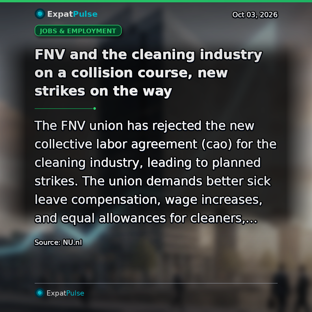 FNV and the cleaning industry on a collision course, new strikes on the way