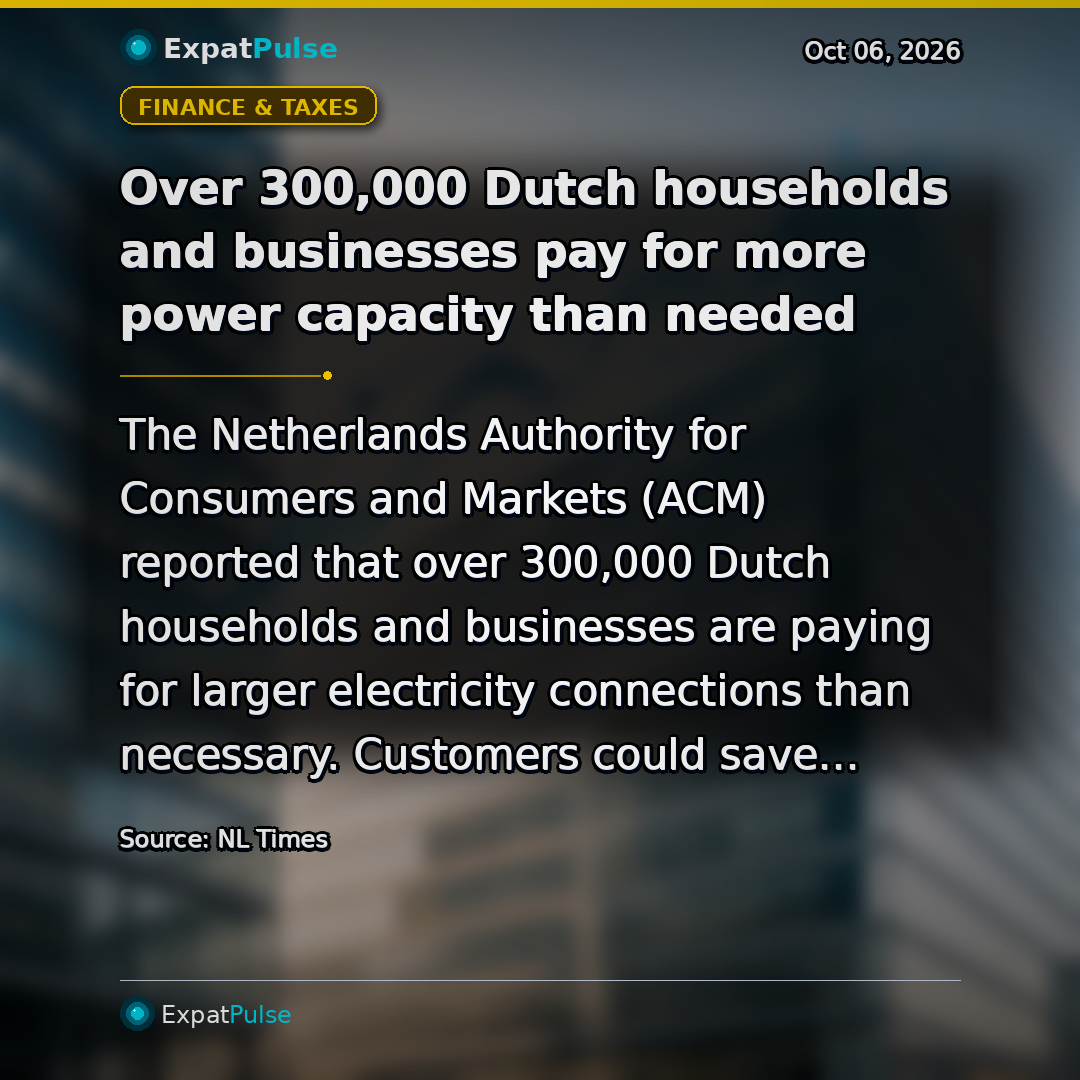 Over 300,000 Dutch households and businesses pay for more power capacity than needed