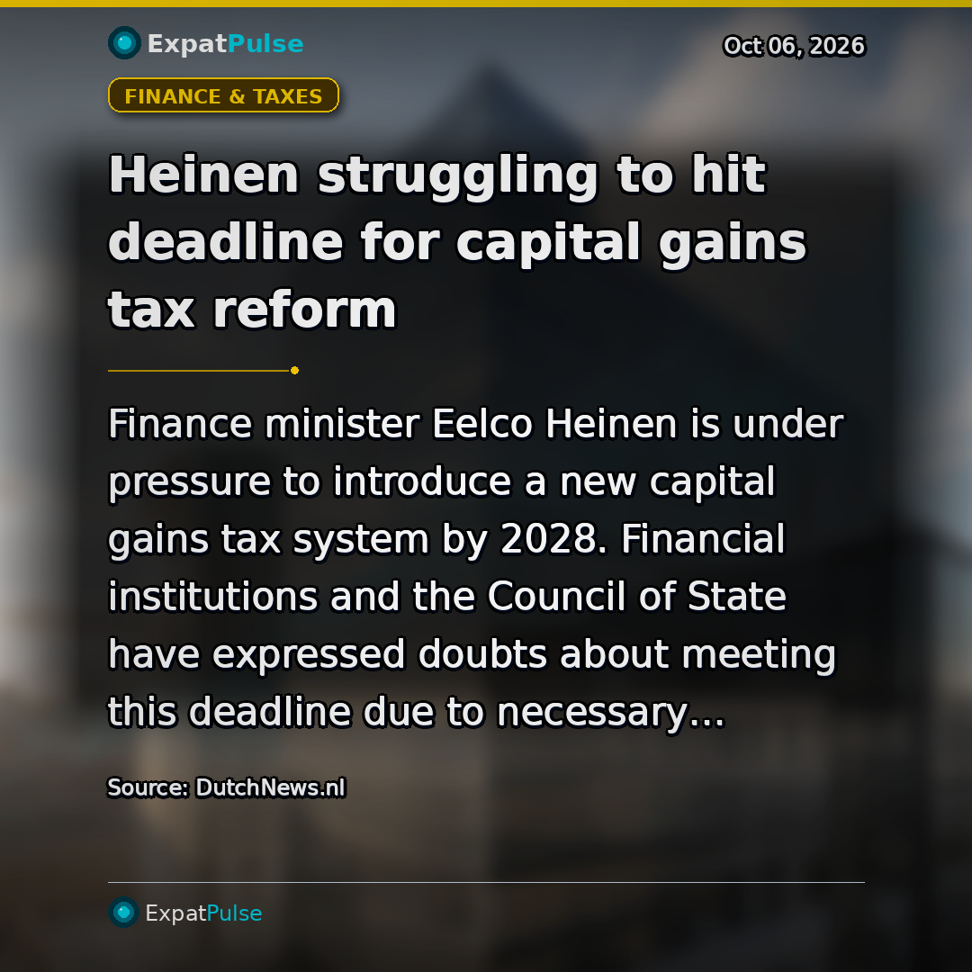 Heinen struggling to hit deadline for capital gains tax reform