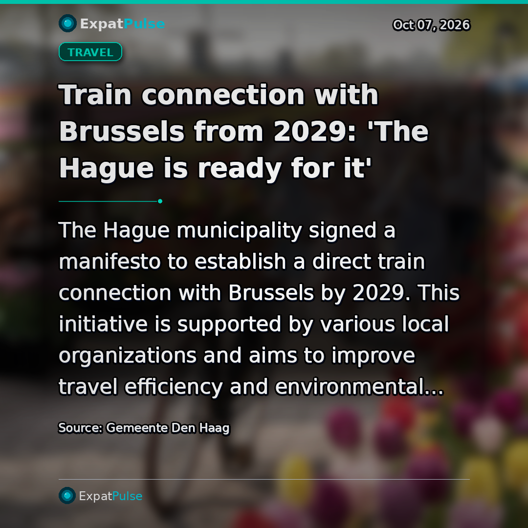 Train connection with Brussels from 2029: 'The Hague is ready for it'