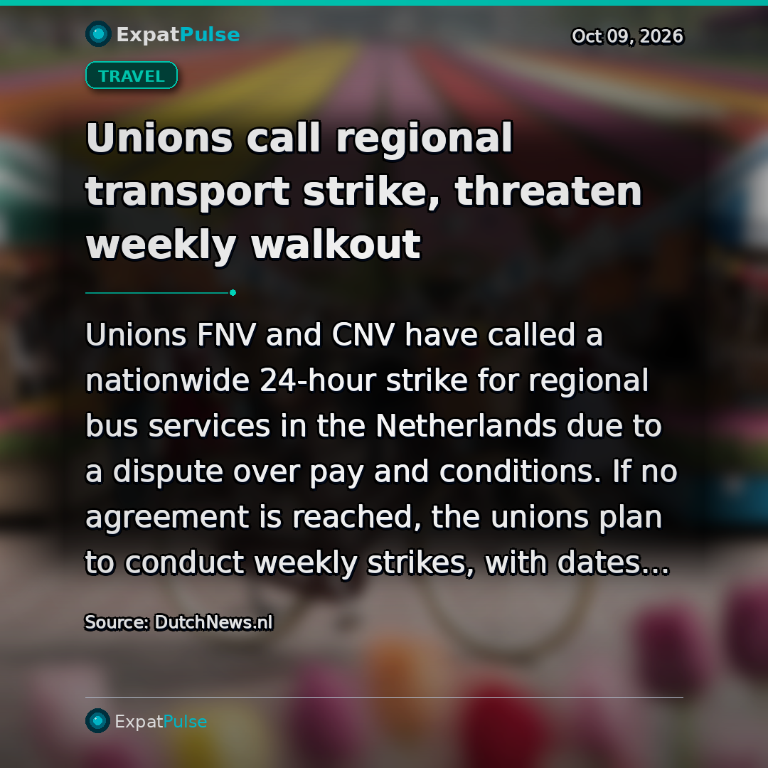 Unions call regional transport strike, threaten weekly walkout