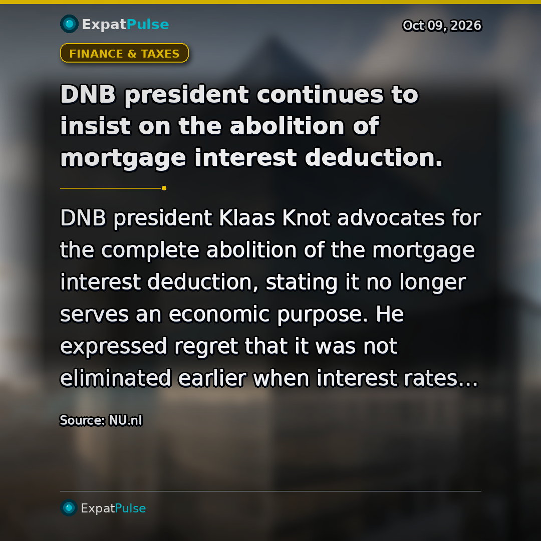 DNB president continues to insist on the abolition of mortgage interest deduction.