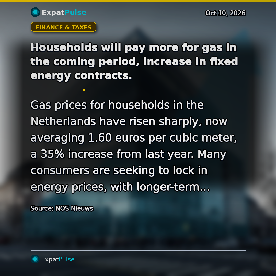 Households will pay more for gas in the coming period, increase in fixed energy contracts.