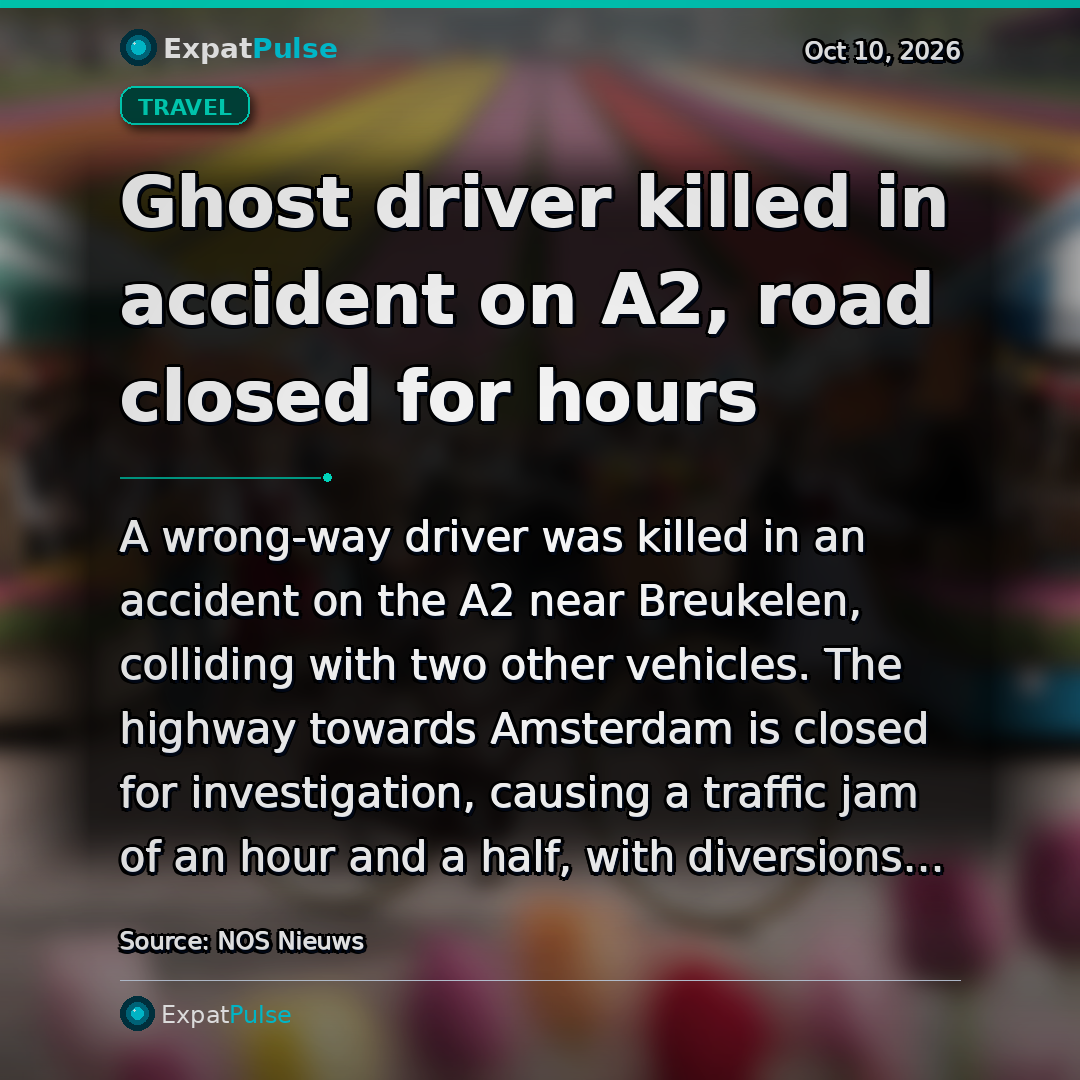 Ghost driver killed in accident on A2, road closed for hours