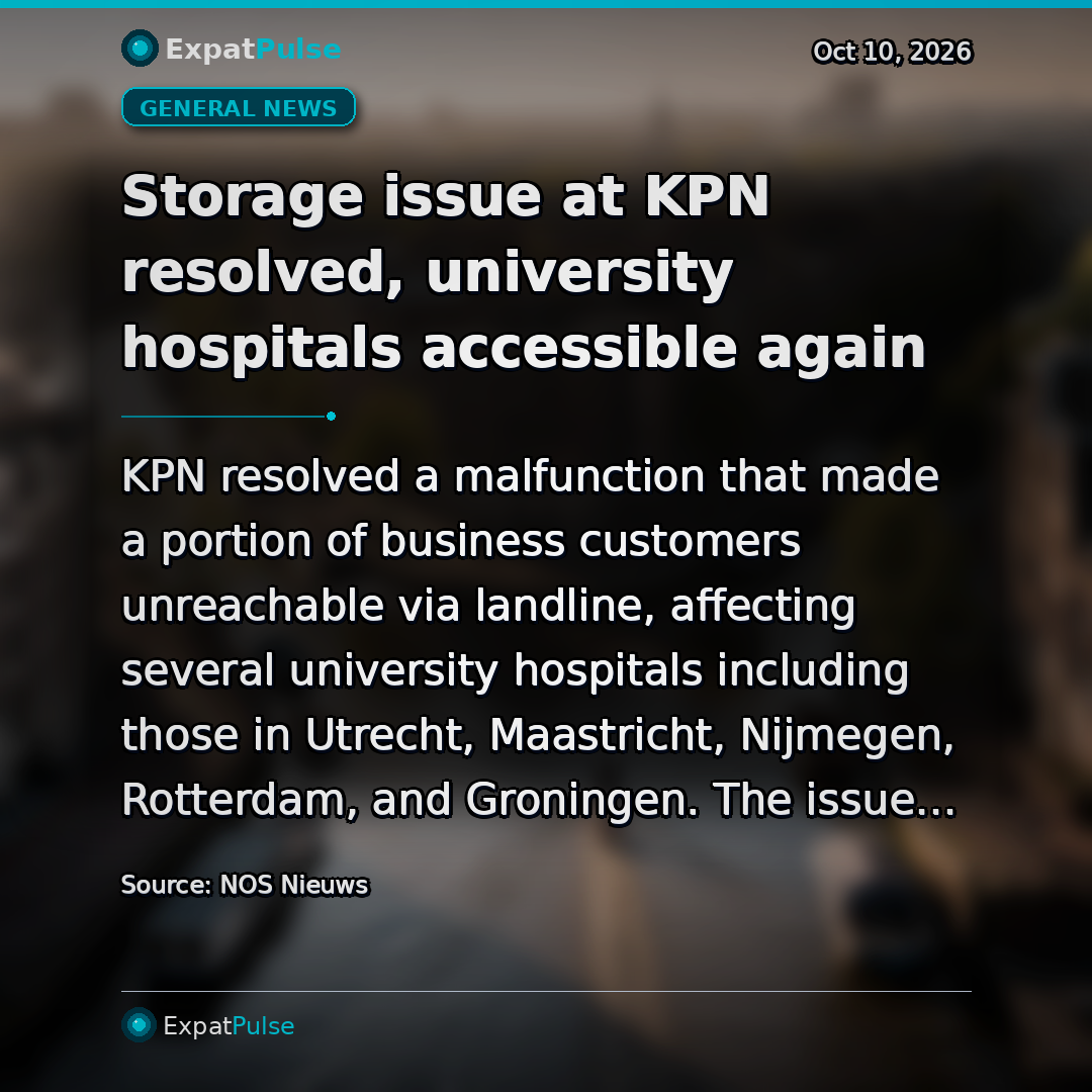 Storage issue at KPN resolved, university hospitals accessible again