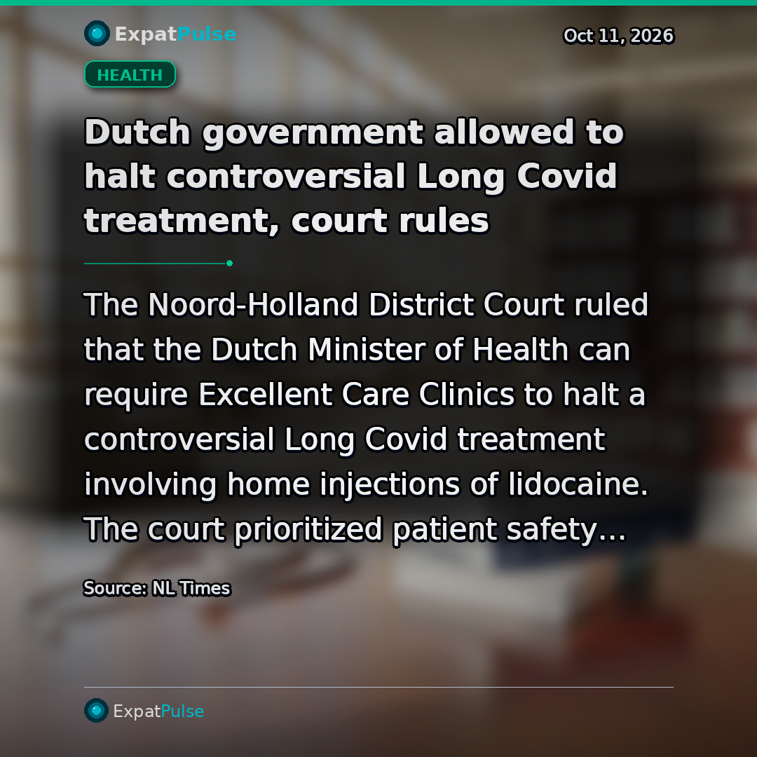 Dutch government allowed to halt controversial Long Covid treatment, court rules