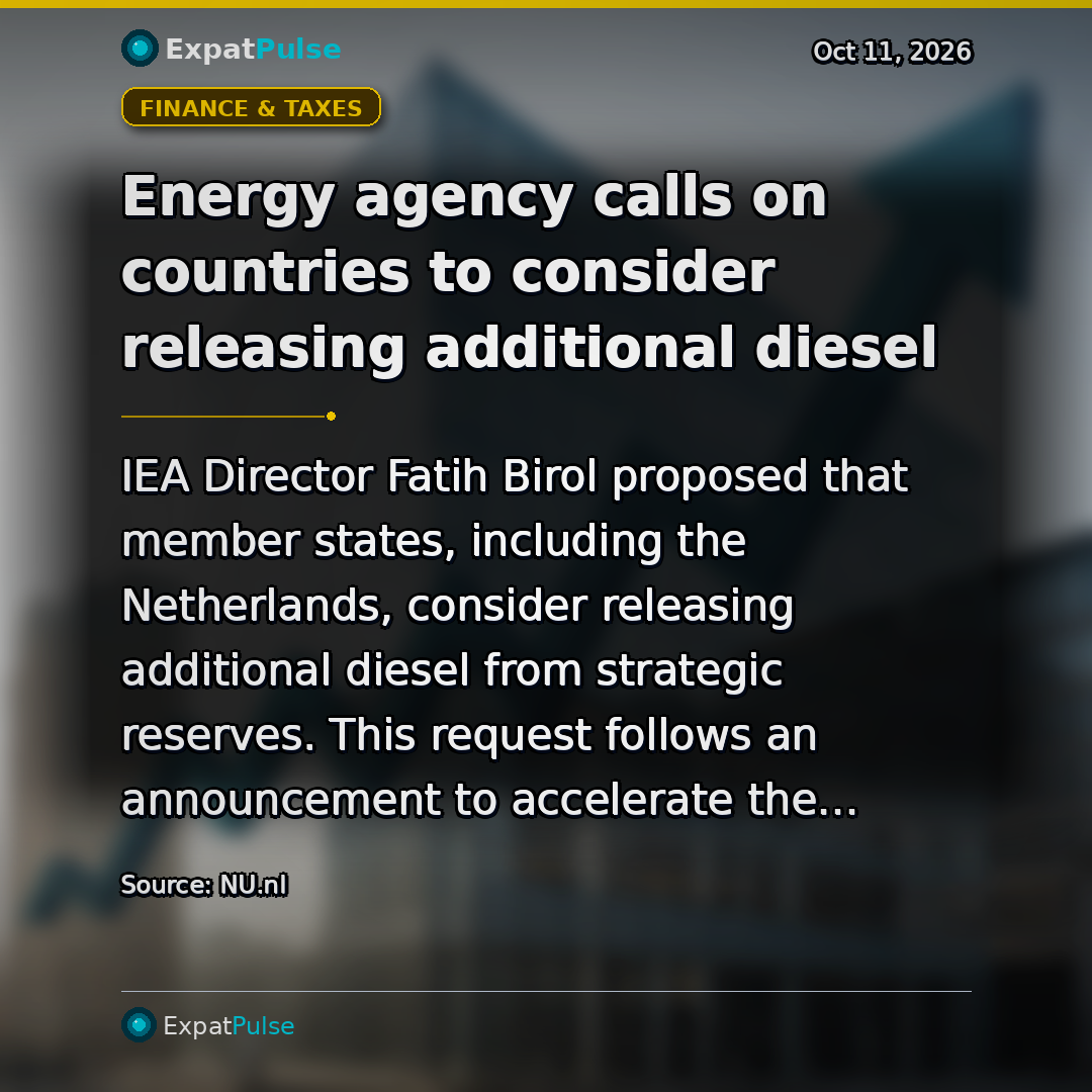 Energy agency calls on countries to consider releasing additional diesel
