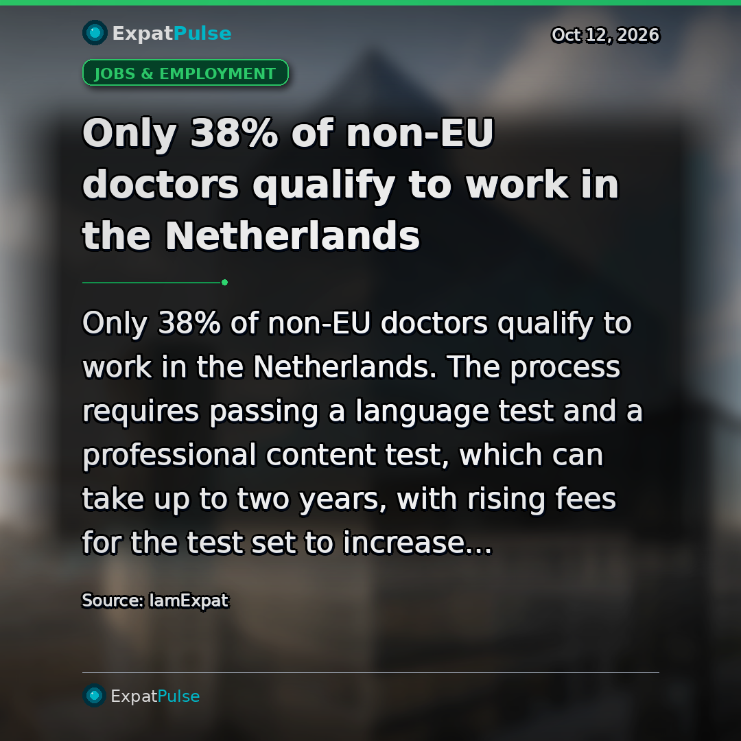 Only 38% of non-EU doctors qualify to work in the Netherlands