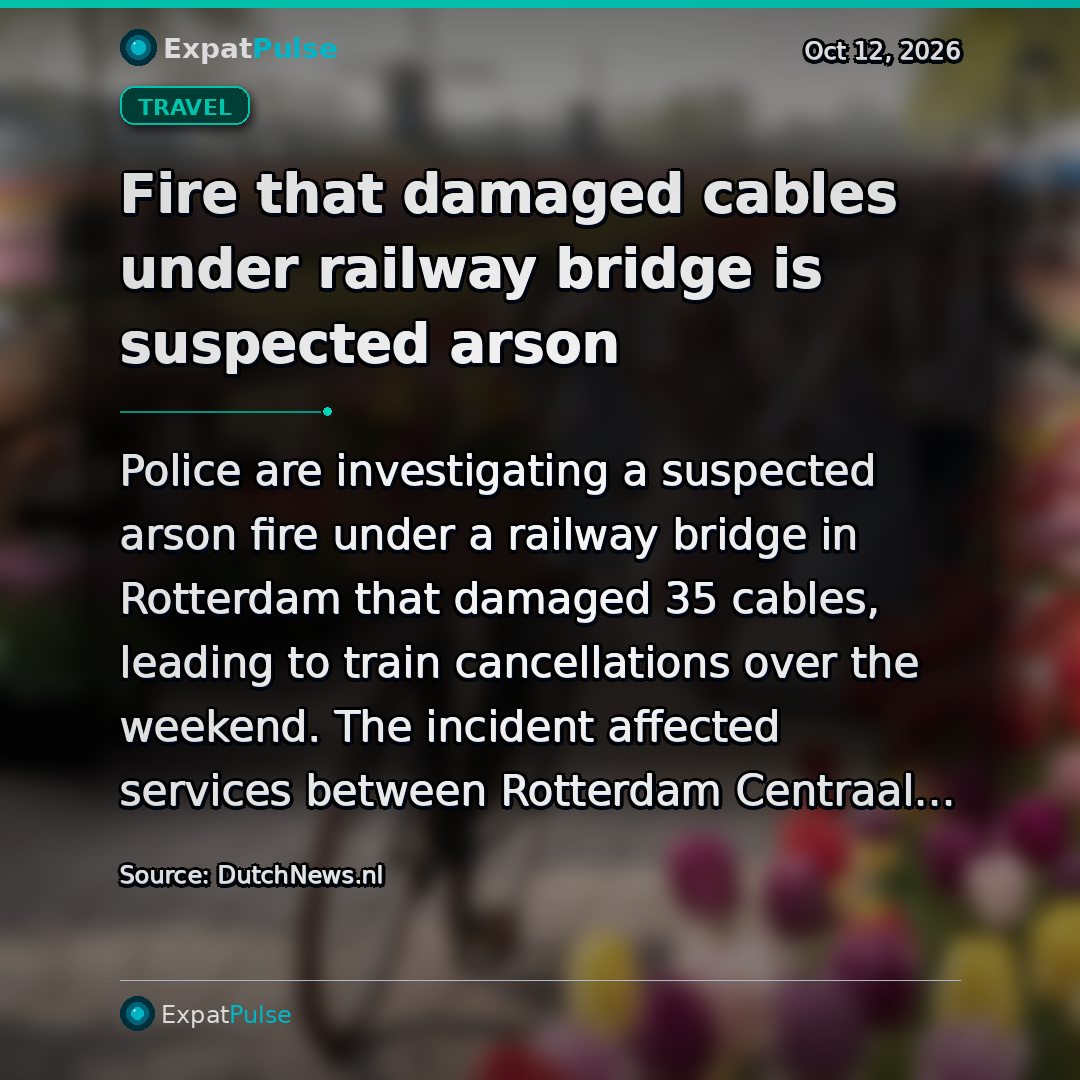 Fire that damaged cables under railway bridge is suspected arson