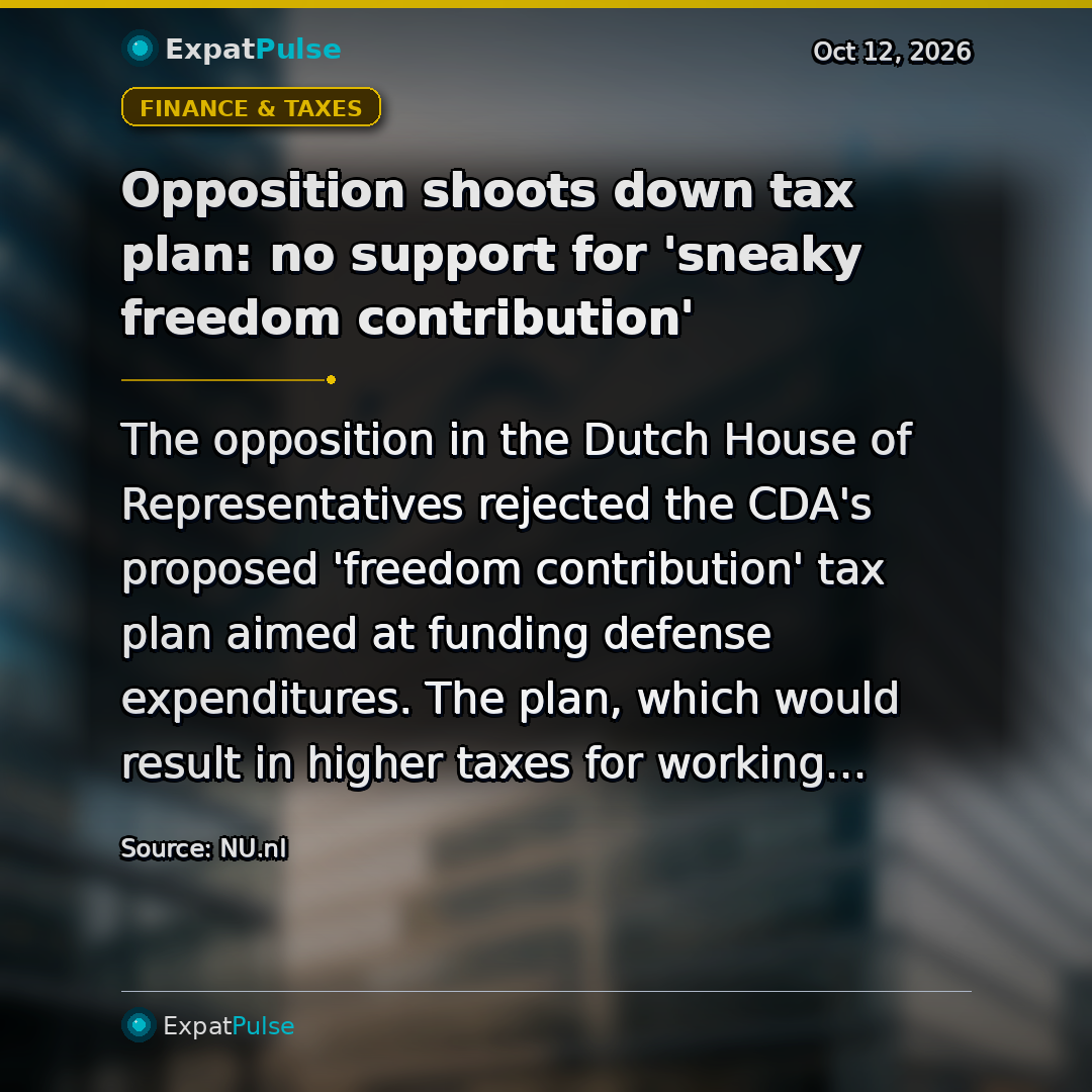 Opposition shoots down tax plan: no support for 'sneaky freedom contribution'
