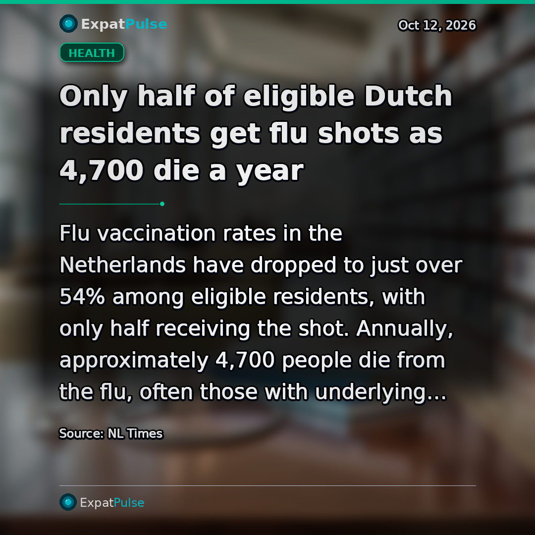 Only half of eligible Dutch residents get flu shots as 4,700 die a year