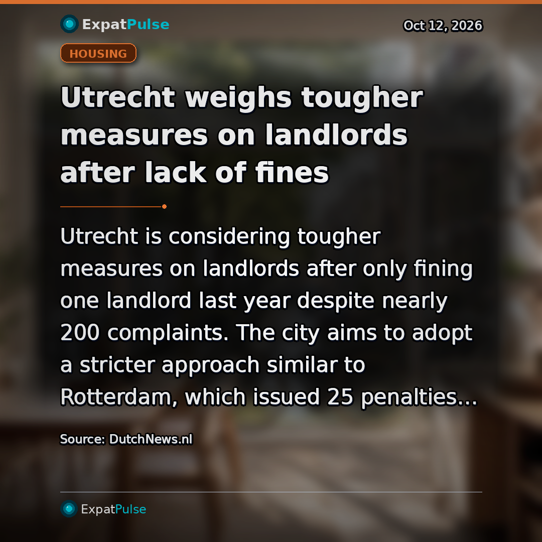 Utrecht weighs tougher measures on landlords after lack of fines