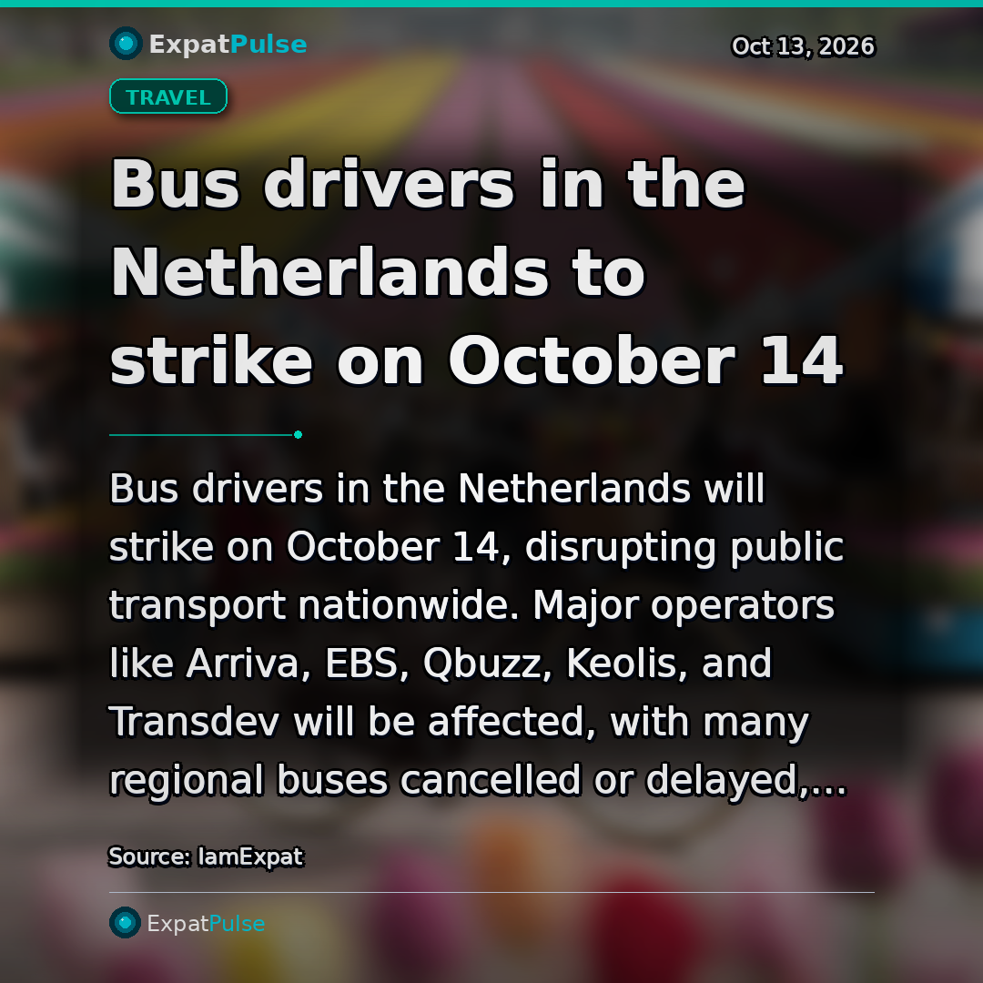 Bus drivers in the Netherlands to strike on October 14