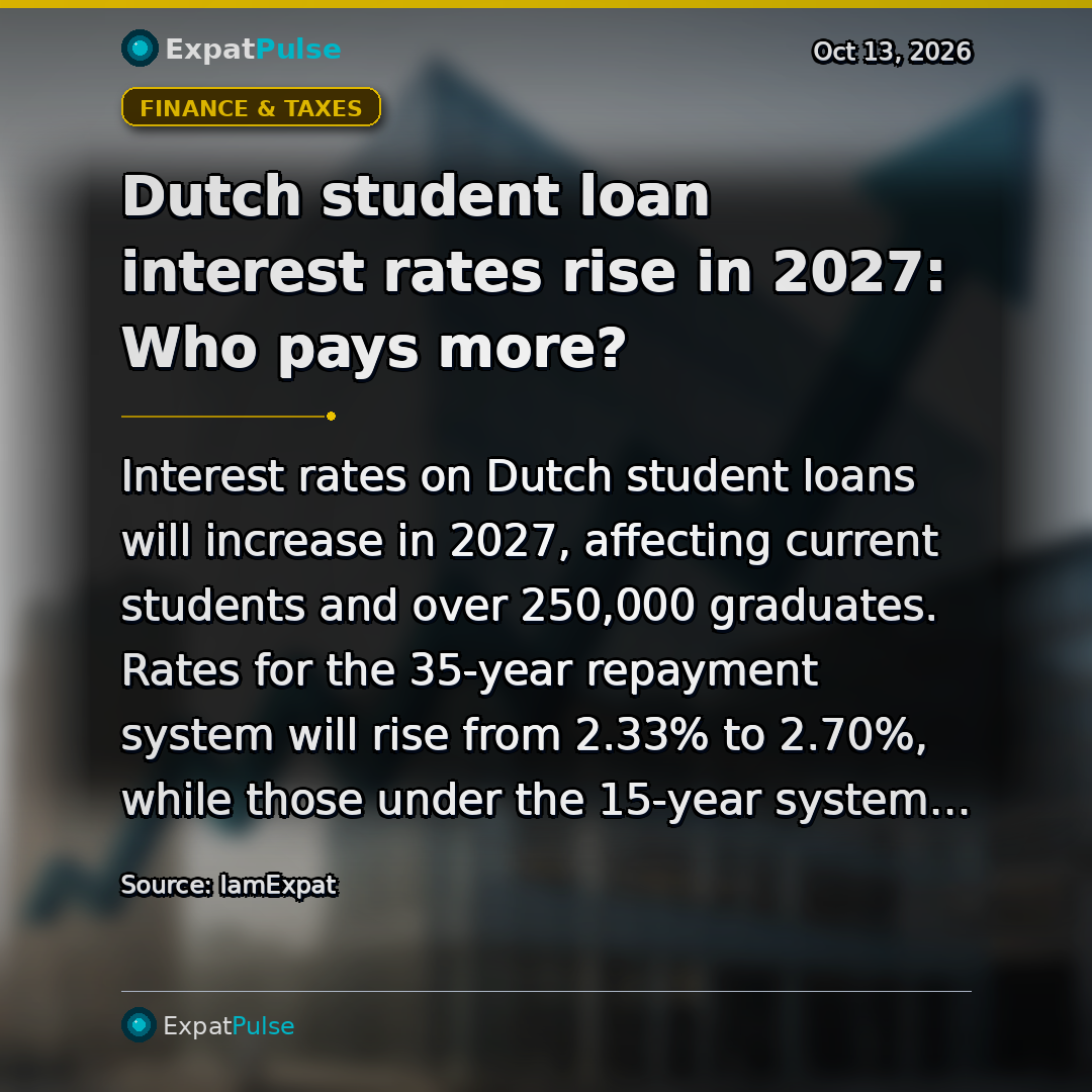 Dutch student loan interest rates rise in 2027: Who pays more?