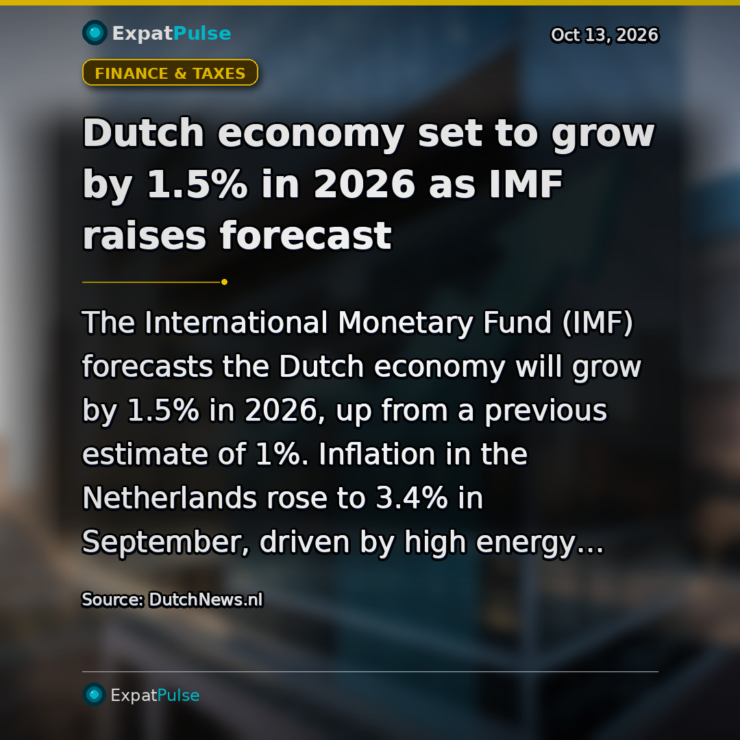 Dutch economy set to grow by 1.5% in 2026 as IMF raises forecast