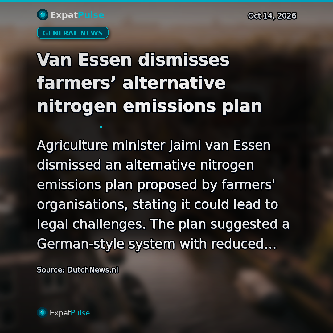 Van Essen dismisses farmers’ alternative nitrogen emissions plan