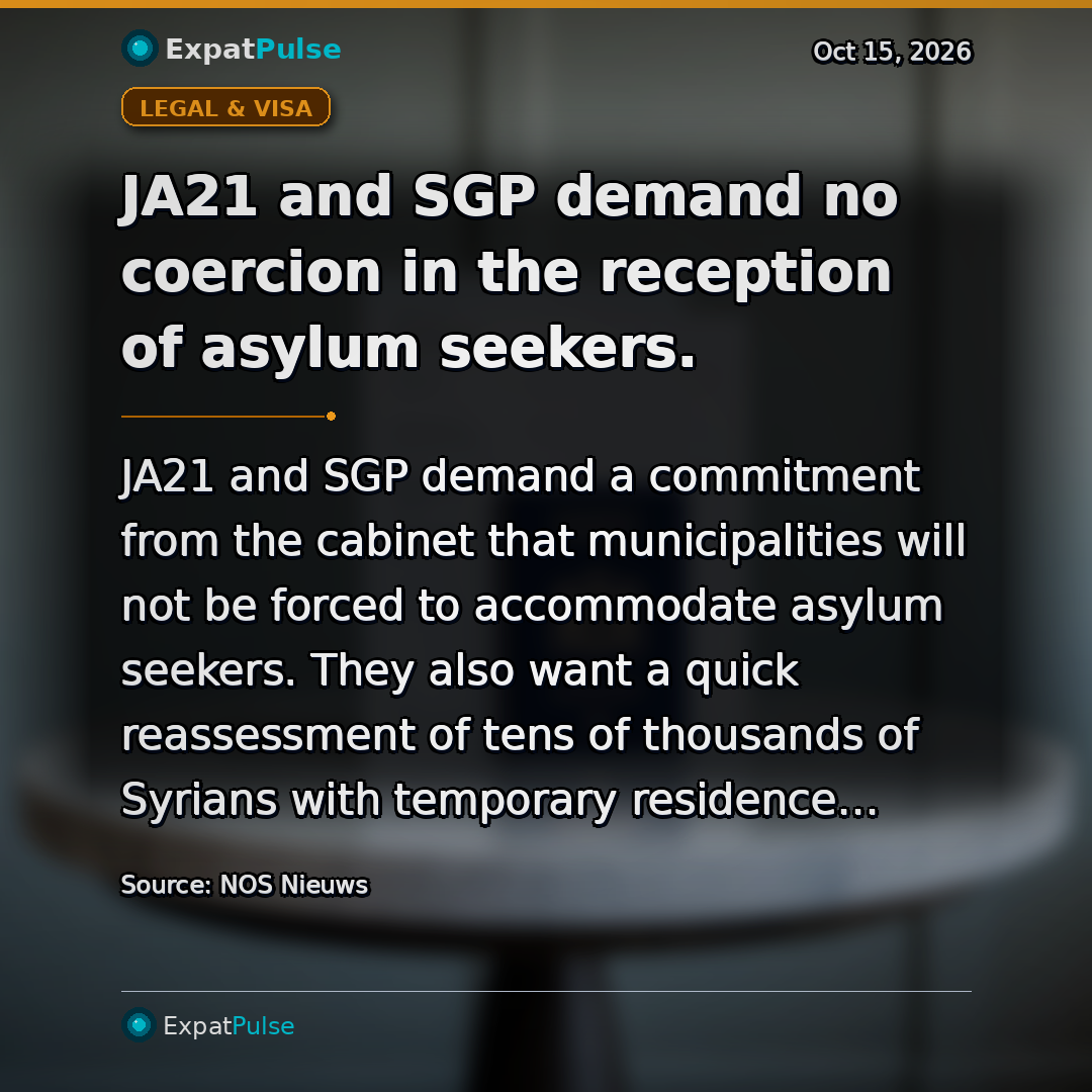 JA21 and SGP demand no coercion in the reception of asylum seekers.