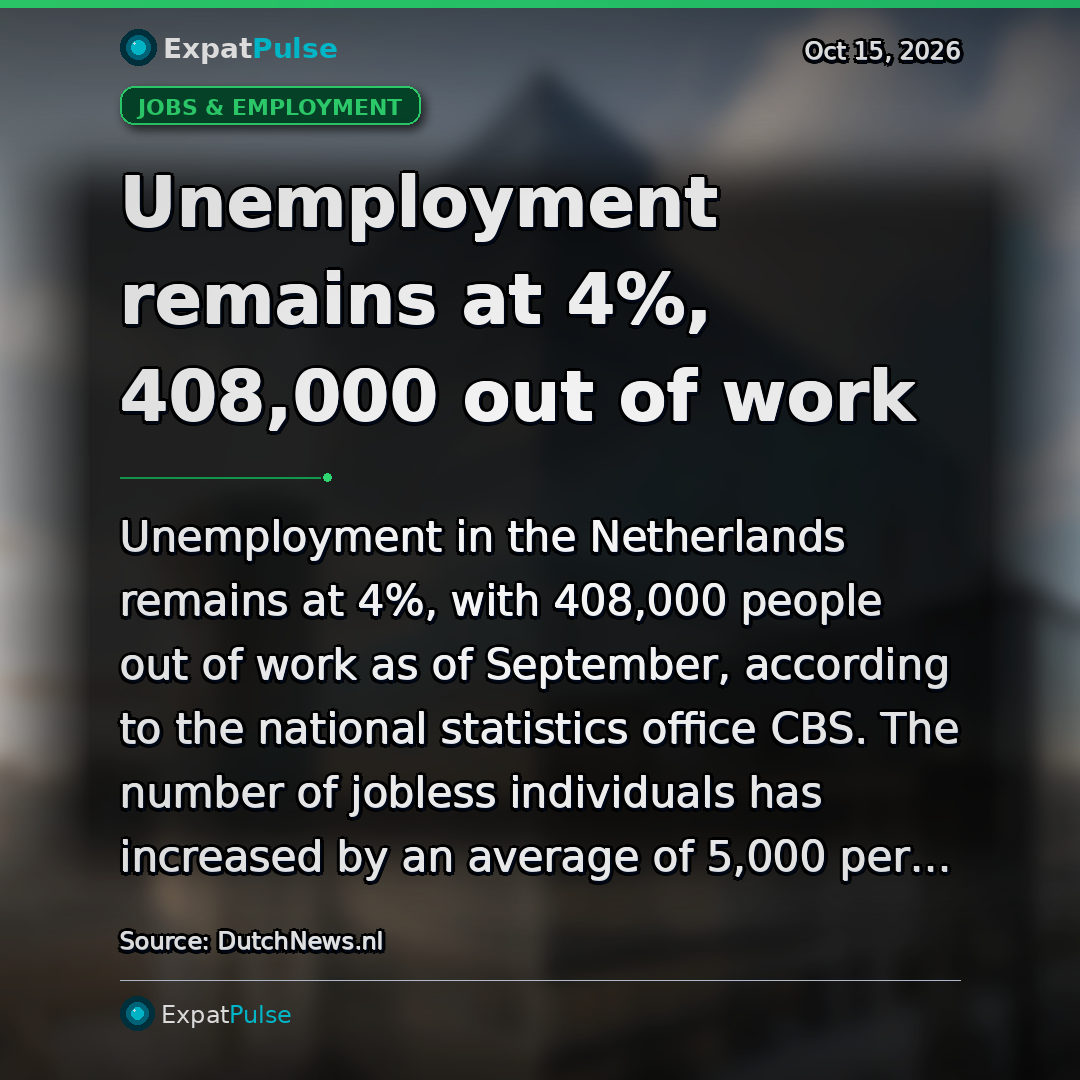 Unemployment remains at 4%, 408,000 out of work