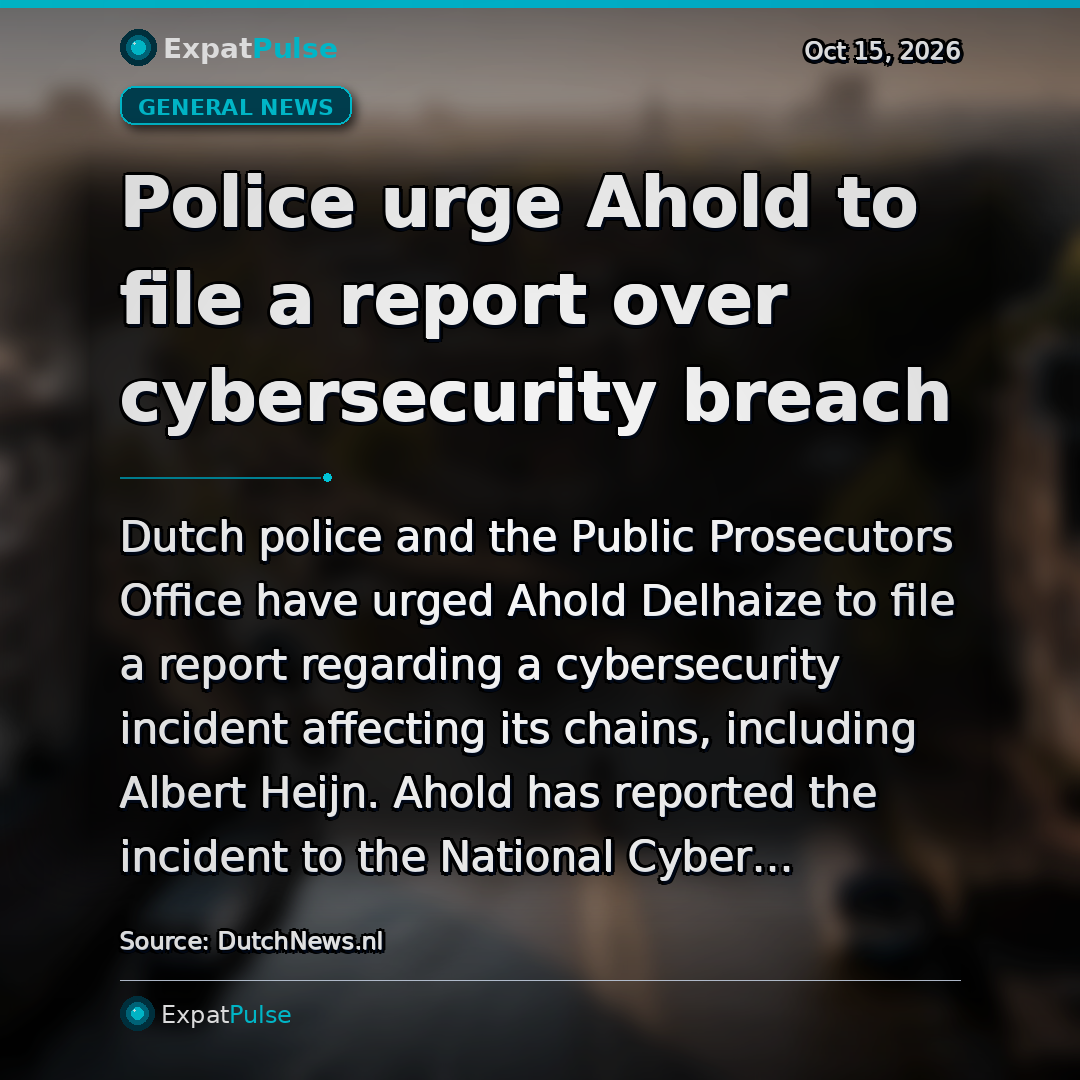 Police urge Ahold to file a report over cybersecurity breach