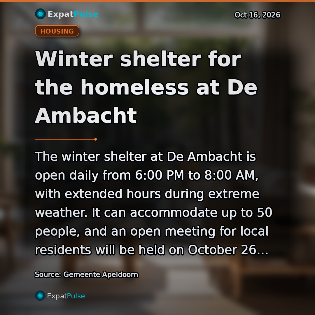 Winter shelter for the homeless at De Ambacht