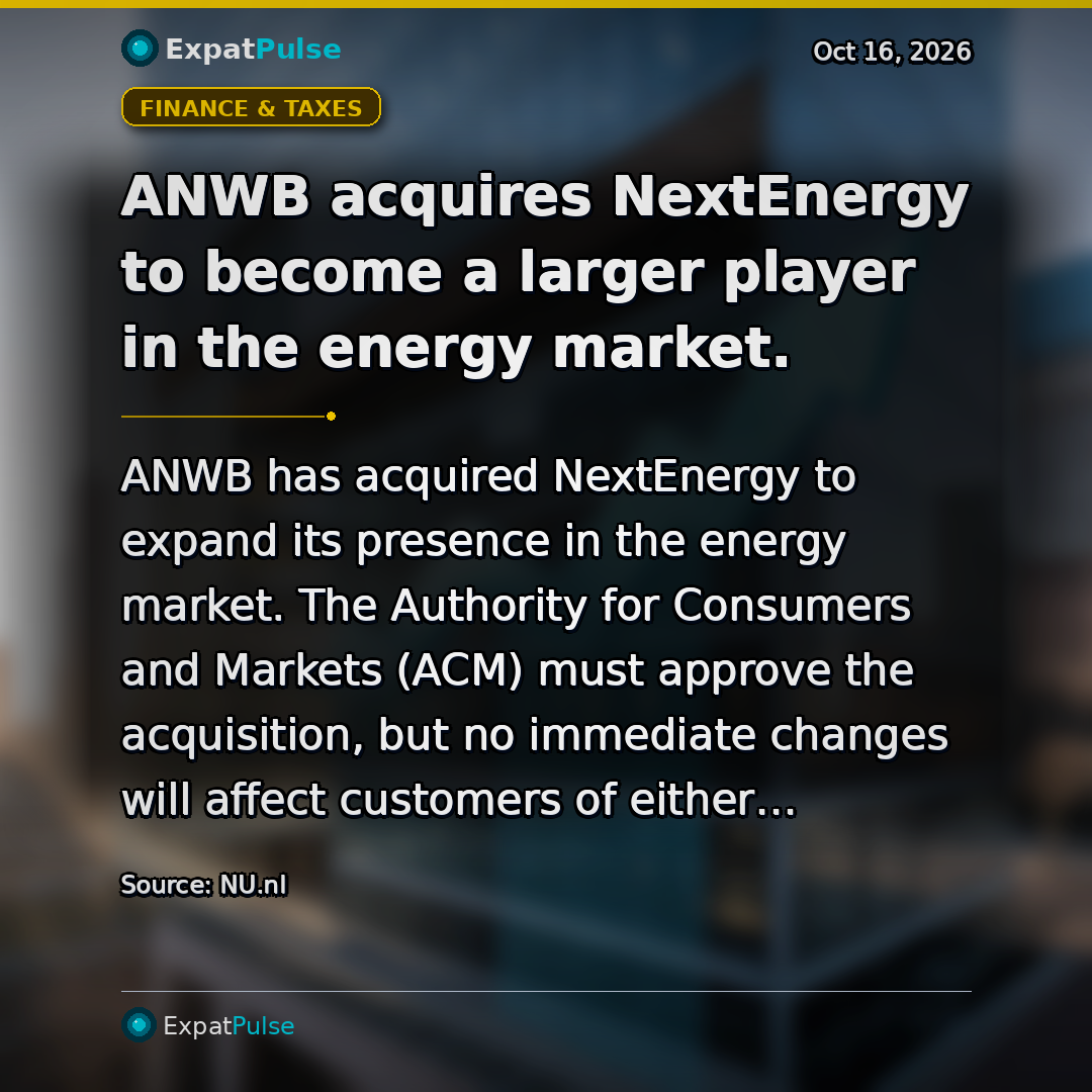 ANWB acquires NextEnergy to become a larger player in the energy market.