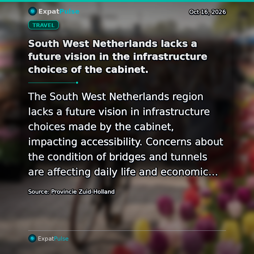 South West Netherlands lacks a future vision in the infrastructure choices of the cabinet.