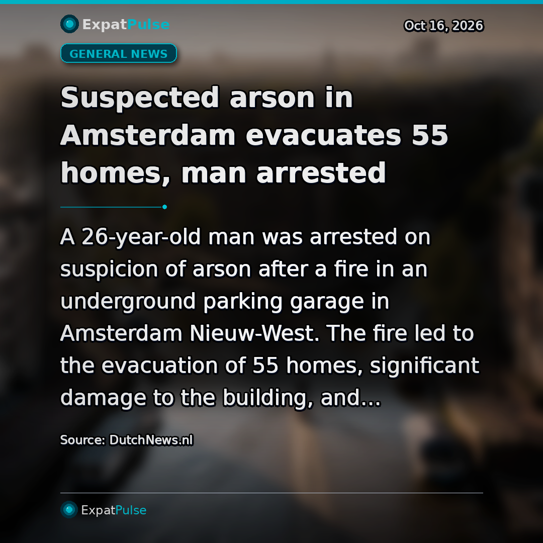Suspected arson in Amsterdam evacuates 55 homes, man arrested