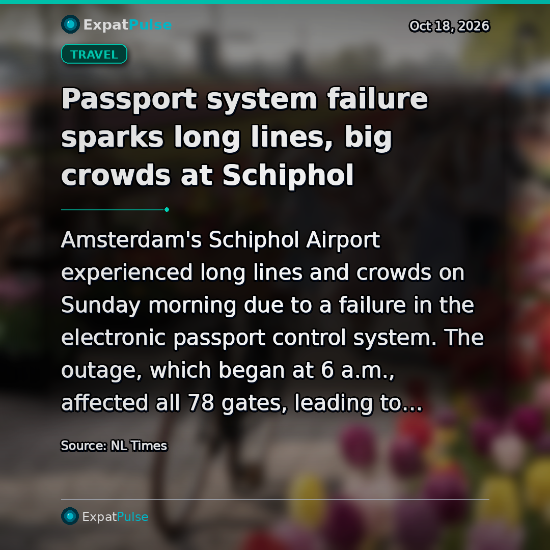 Passport system failure sparks long lines, big crowds at Schiphol