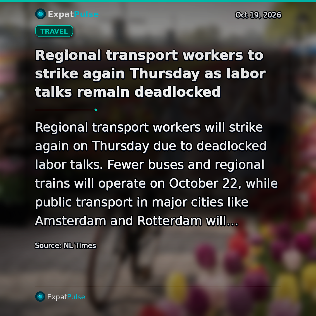 Regional transport workers to strike again Thursday as labor talks remain deadlocked