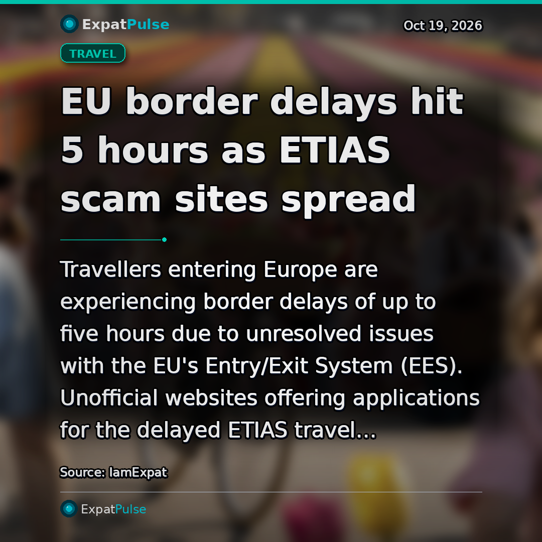 EU border delays hit 5 hours as ETIAS scam sites spread