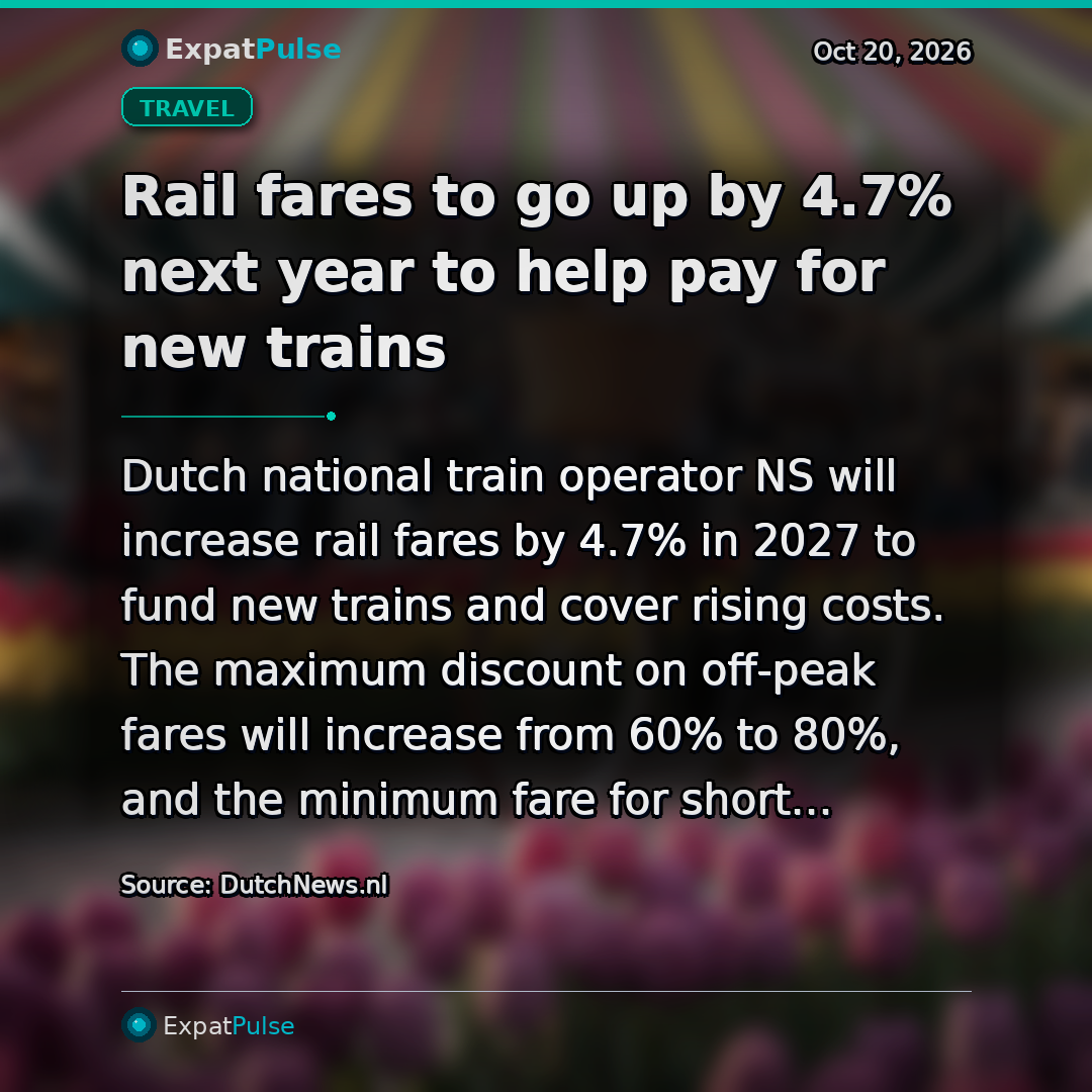 Rail fares to go up by 4.7% next year to help pay for new trains