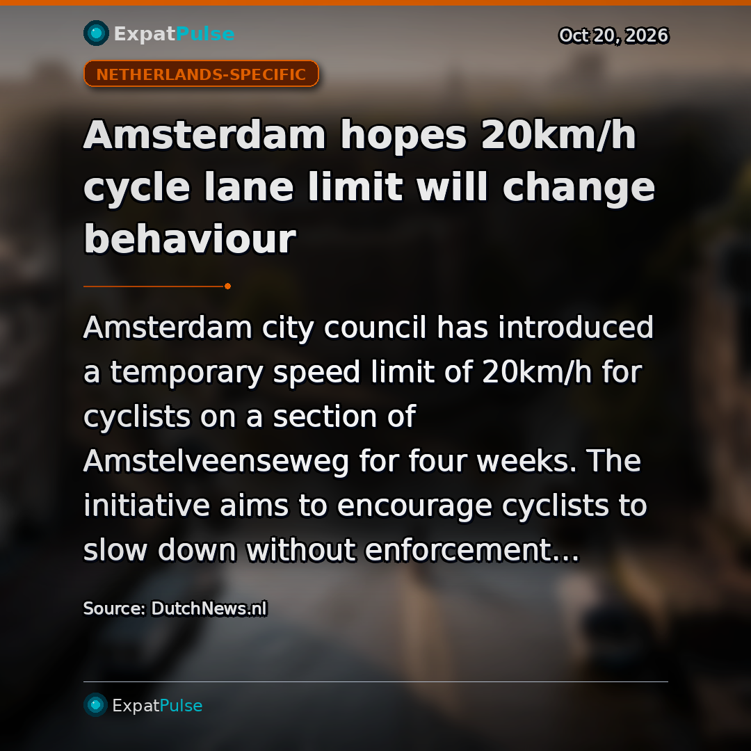 Amsterdam hopes 20km/h cycle lane limit will change behaviour