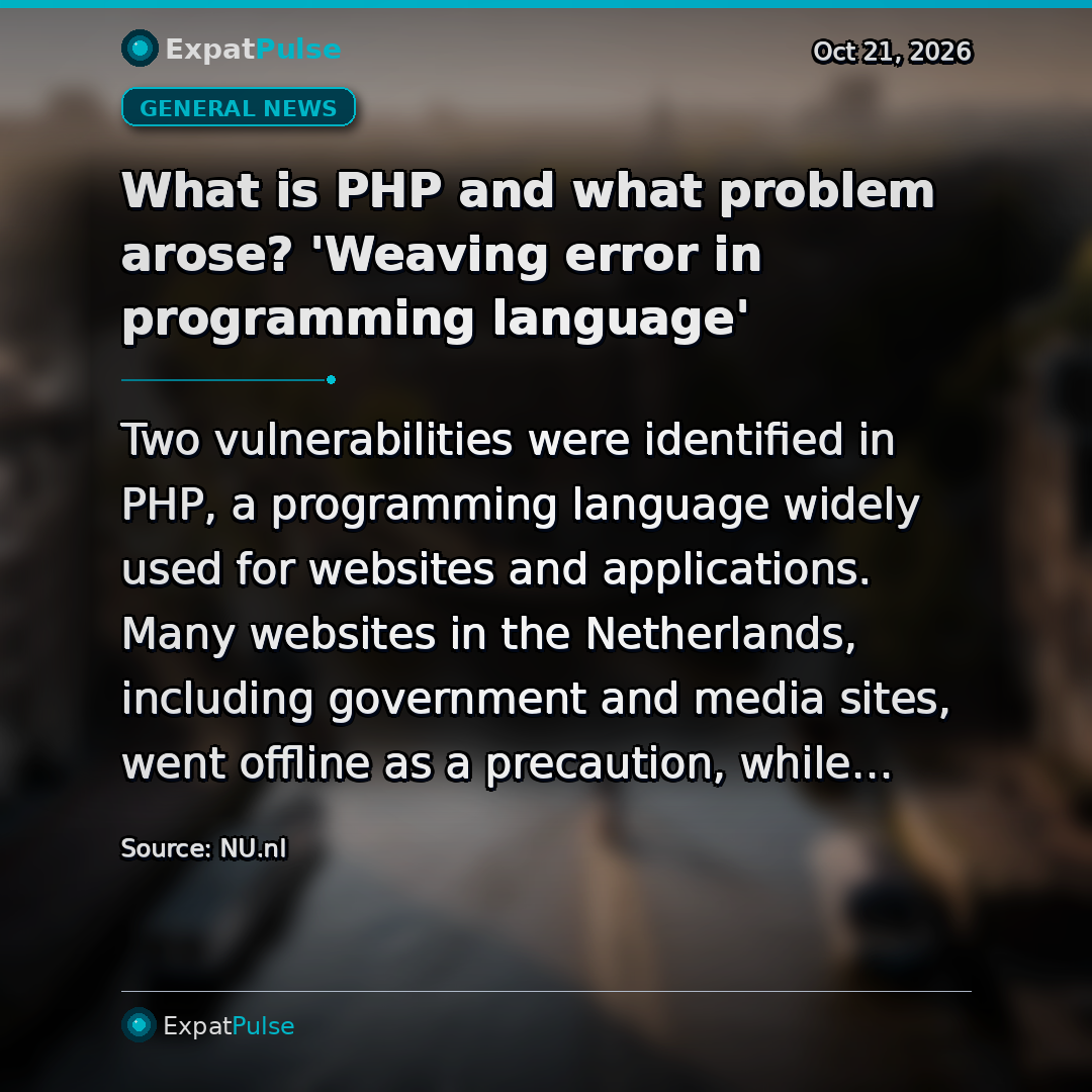 What is PHP and what problem arose? 'Weaving error in programming language'
