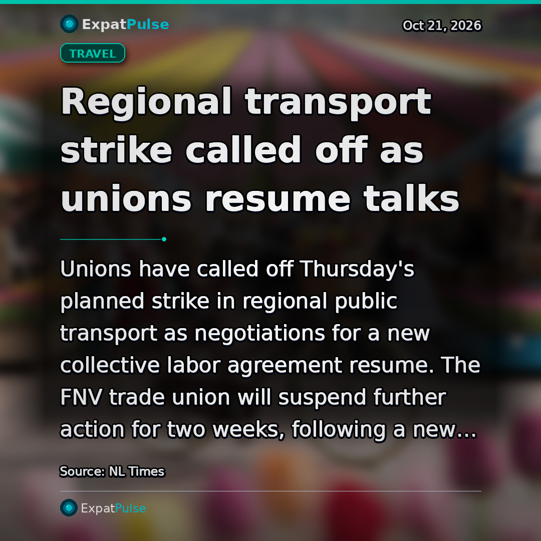 Regional transport strike called off as unions resume talks