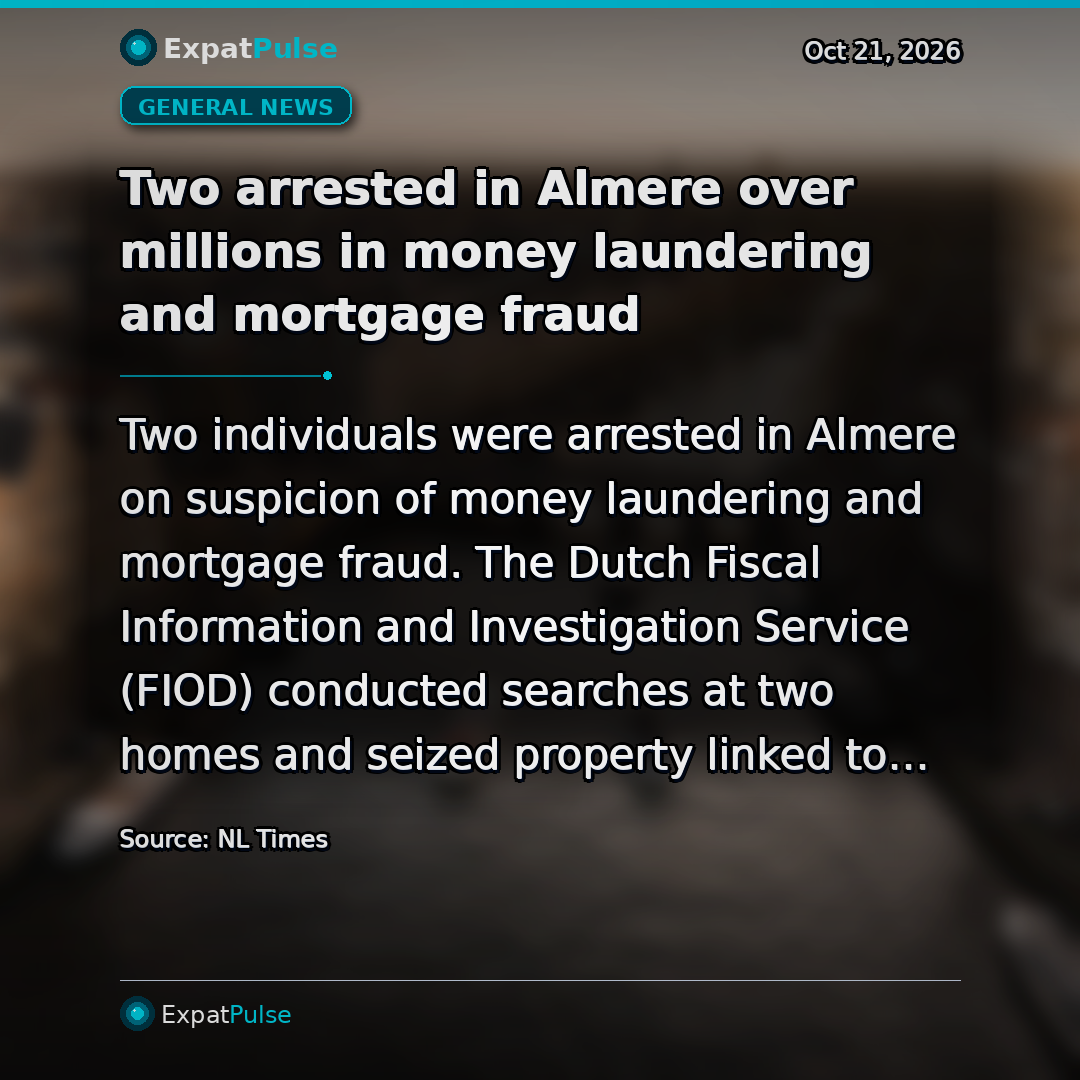 Two arrested in Almere over millions in money laundering and mortgage fraud