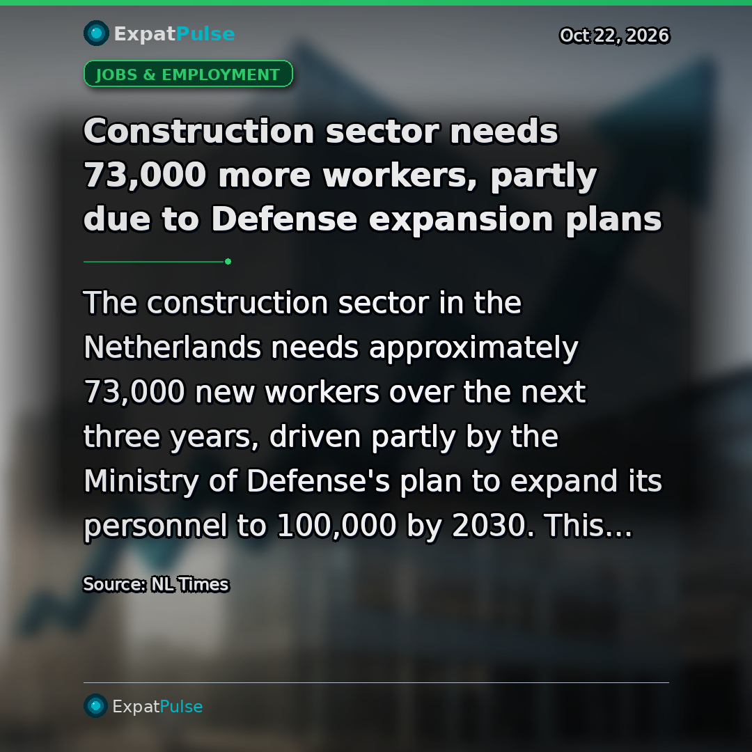 Construction sector needs 73,000 more workers, partly due to Defense expansion plans