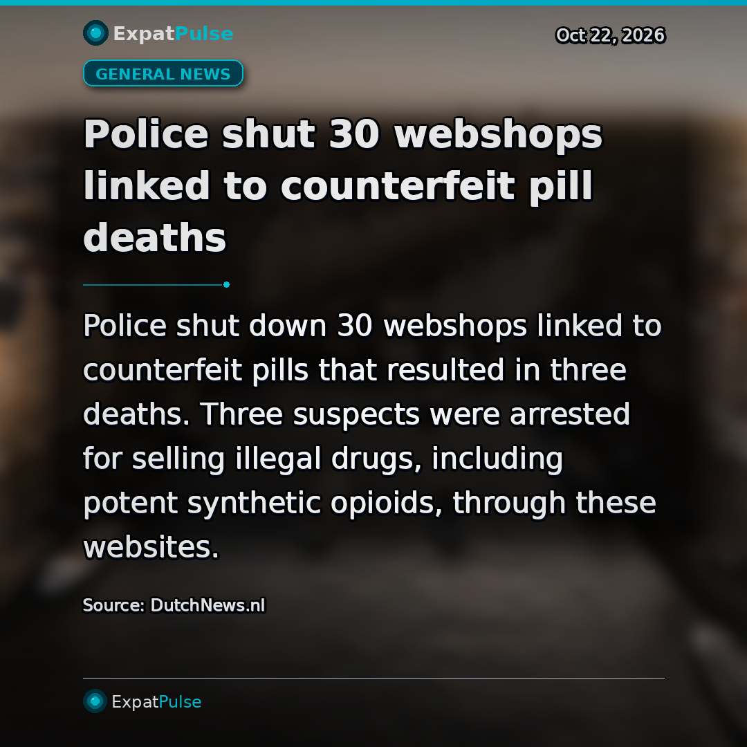 Police shut 30 webshops linked to counterfeit pill deaths