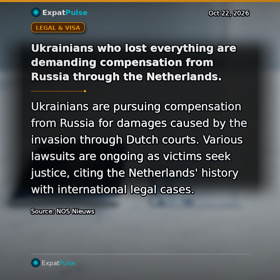 Ukrainians who lost everything are demanding compensation from Russia through the Netherlands.