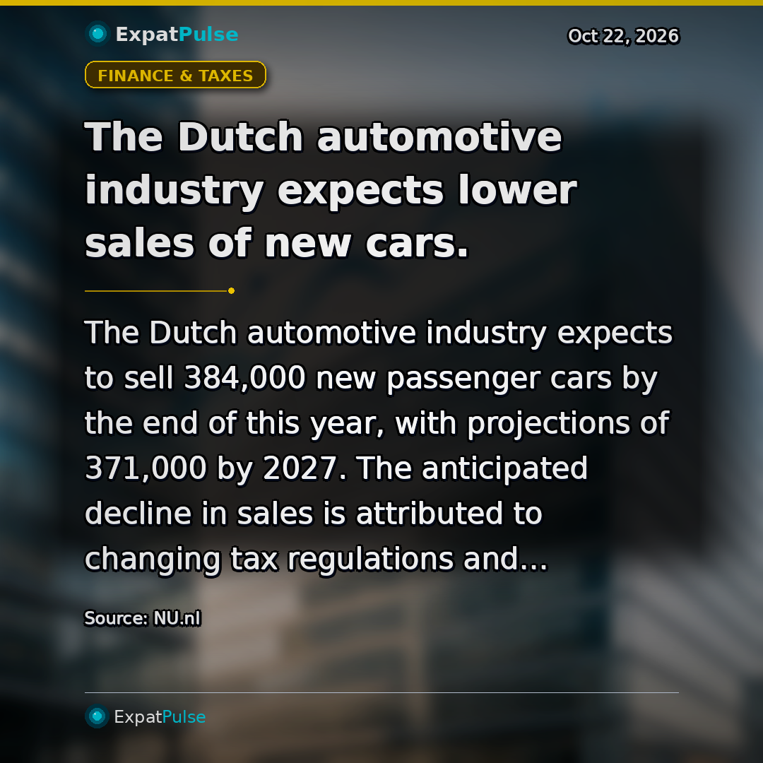The Dutch automotive industry expects lower sales of new cars.
