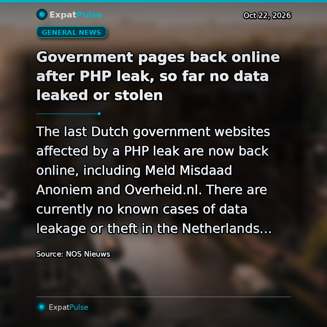 Government pages back online after PHP leak, so far no data leaked or stolen
