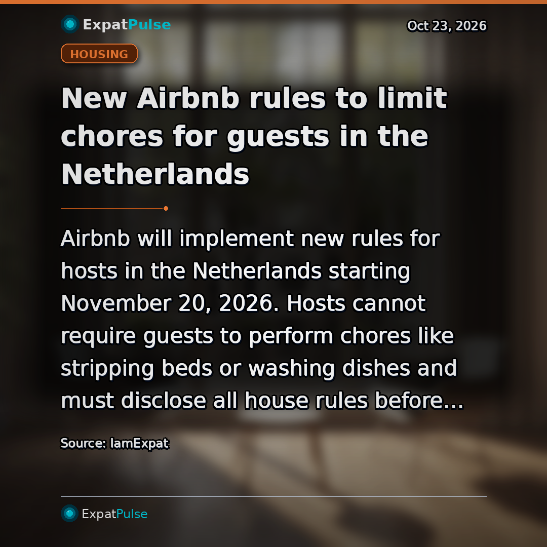 New Airbnb rules to limit chores for guests in the Netherlands