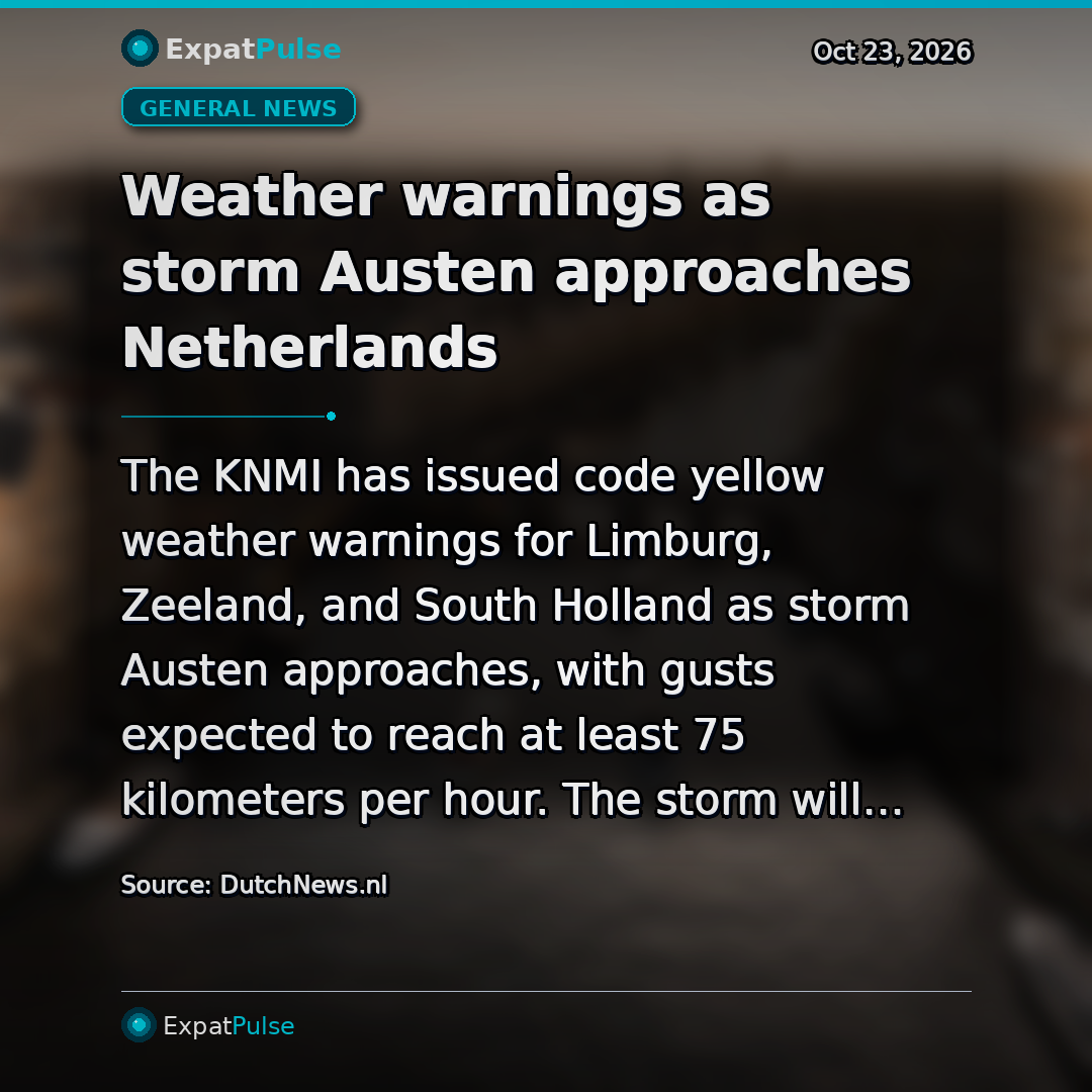 Weather warnings as storm Austen approaches Netherlands