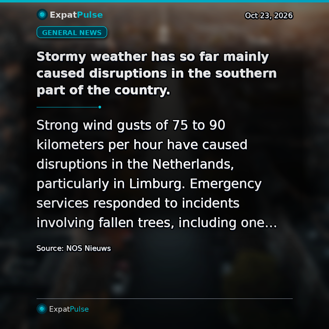 Stormy weather has so far mainly caused disruptions in the southern part of the country.