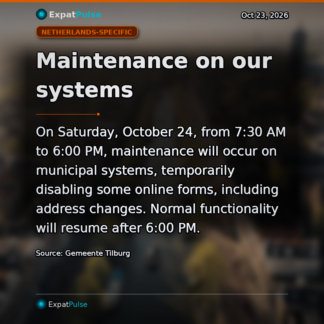 Maintenance on our systems
