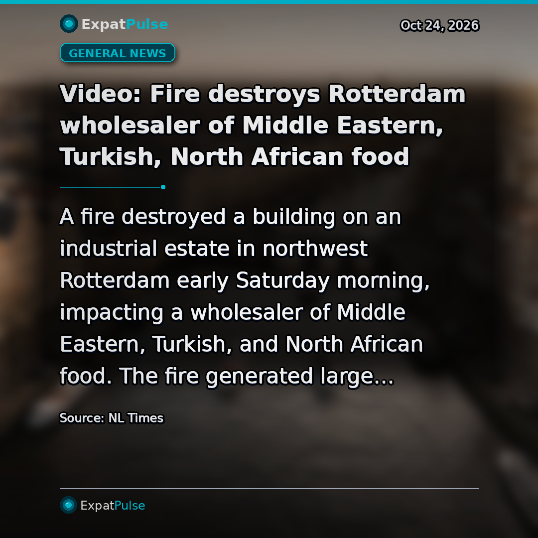 Video: Fire destroys Rotterdam wholesaler of Middle Eastern, Turkish, North African food