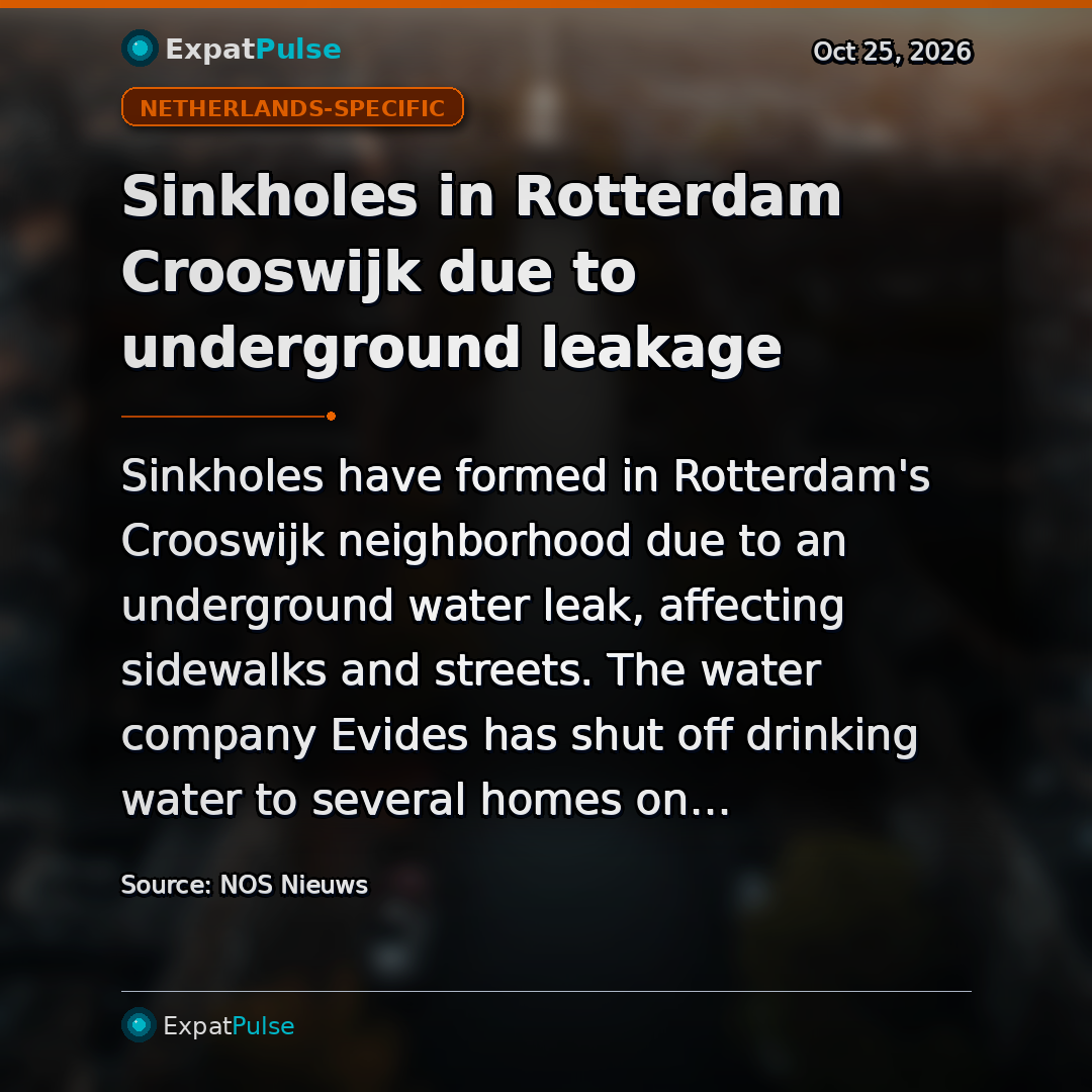 Sinkholes in Rotterdam Crooswijk due to underground leakage