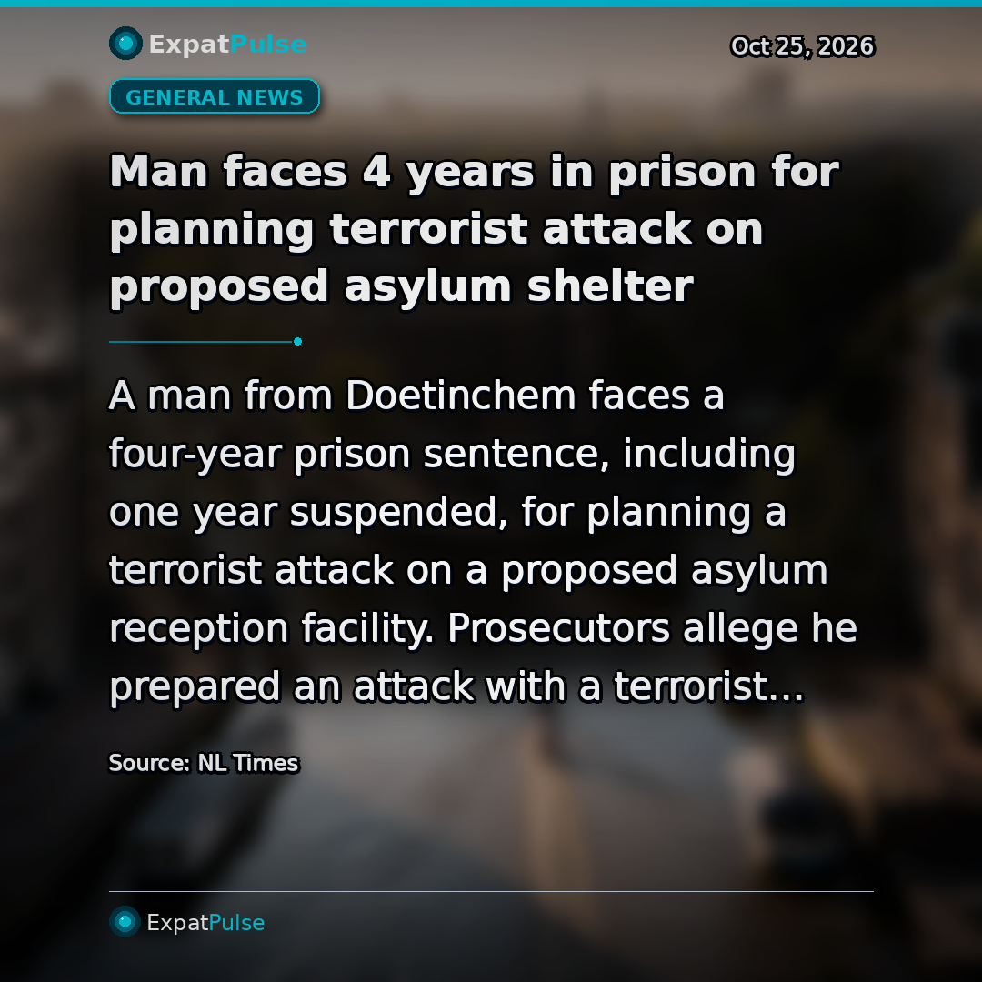 Man faces 4 years in prison for planning terrorist attack on proposed asylum shelter