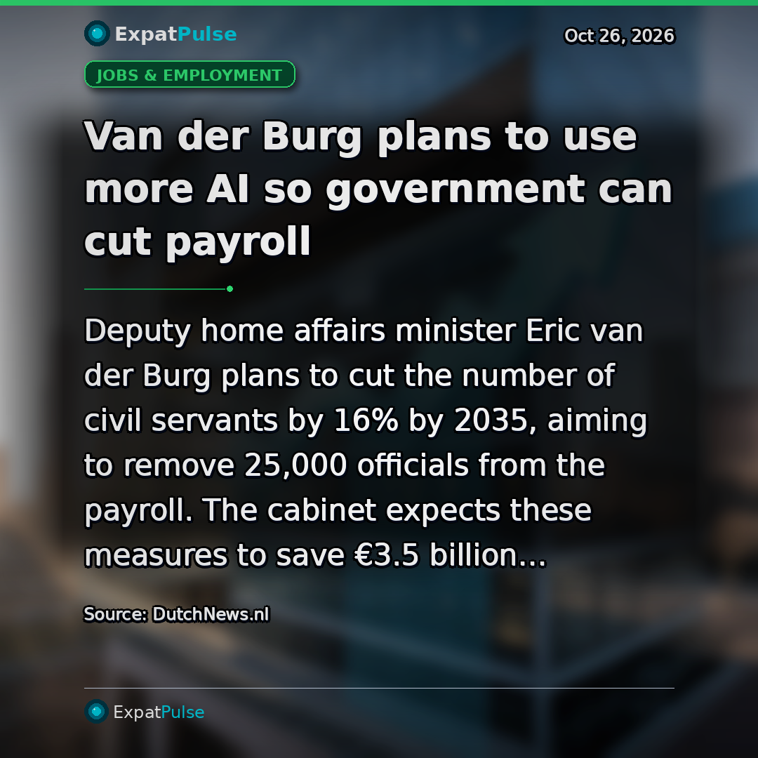 Van der Burg plans to use more AI so government can cut payroll